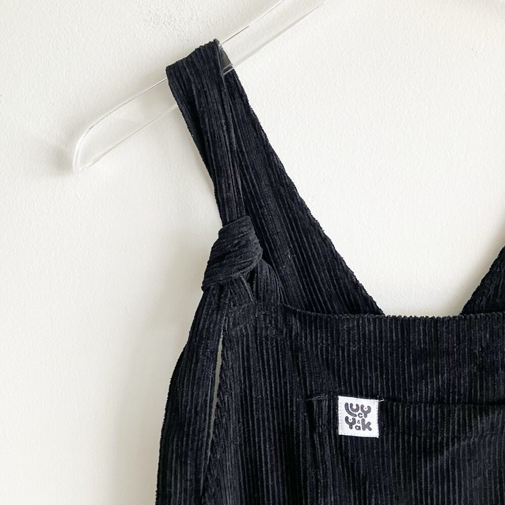 Lucy and Yak Corduroy Overalls Adult Sz XS 30" Black Gender Neutral Unisex - Picture 8 of 9